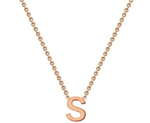 #1A 9K ROSE GOLD INITIAL 'S' NECKLACE 38+5cm