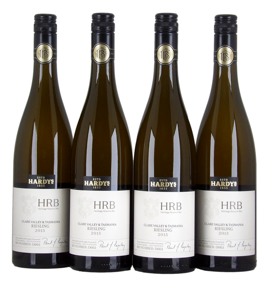 Hardys HRB (Clare Valley and Tasmania) Riesling 2015 (4x 750mL)