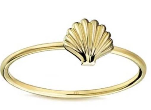 9K Yellow Gold CLAM SHELL RING