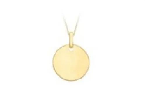 9k Yellow Gold Small Round Disc Pendant