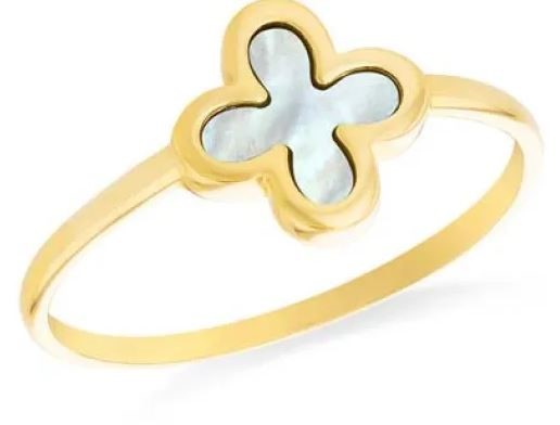 9K Yellow Gold MOP PETAL RING