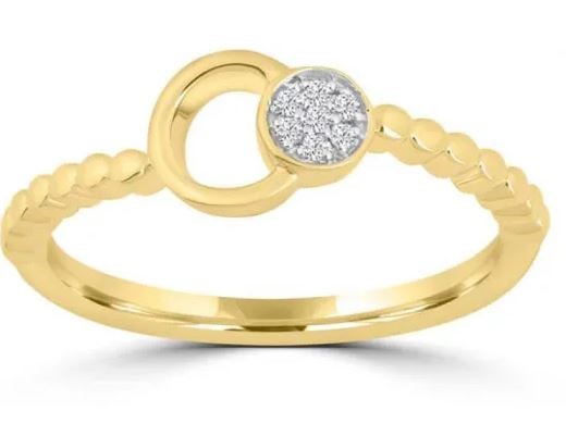9K Yellow Gold 0.03ct HI SI DIAMOND CIRCLE RING