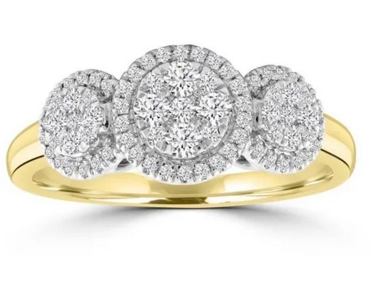 9K Yellow GOLD 0.50CT HI I1 DIAMOND RING