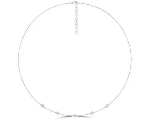 9K WHITE GOLD 0.25CT HI I1 DIAMOND NECKLACE 45+5cm