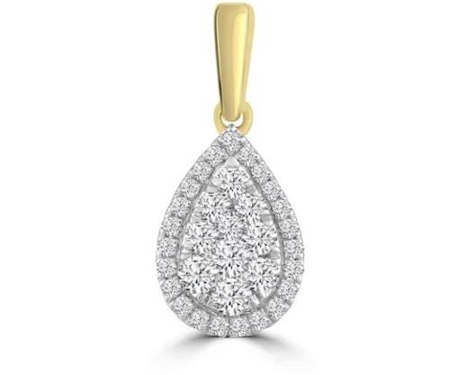 9K Yellow GOLD 0.25CT HI I1 DIAMOND PENDANT