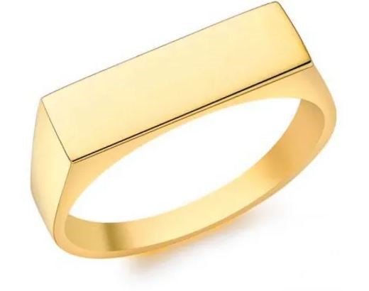 9K Yellow GOLD HLW RECTANGLAR SIGNET RING