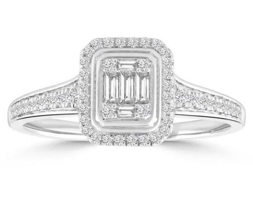 9K Yellow Gold 0.08CT HI I1 DIAMOND TOPAZ RING