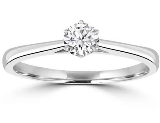 9K WHITE GOLD 0.33CT HI I1 DIAMOND RING