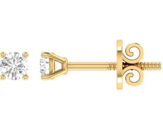 18K Yellow Gold 0.50CT GH I1 DIAMOND 4 CLAW STUDS