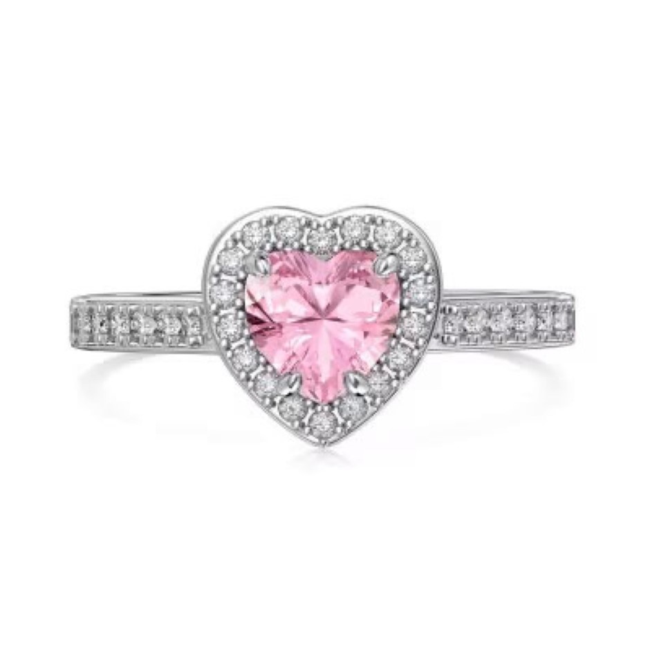 1.0ct Heart Simulated Diamond 925 Sterling Silver Ring - Size 7