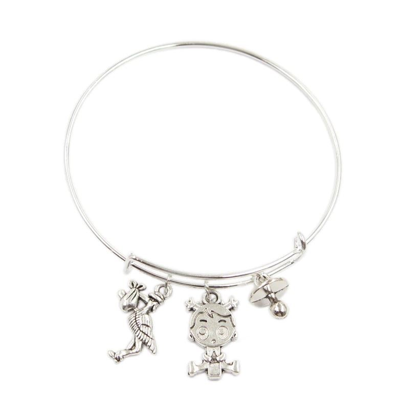 Cute Children's / Babies Bangle in Silver - adjustable
