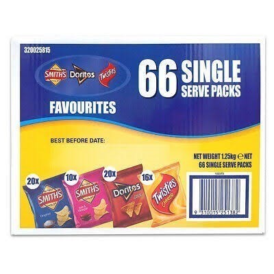 2 Boxes x SMITH'S 66pk Variety Favourites, Incl: Smith's, Doritos, Twisties