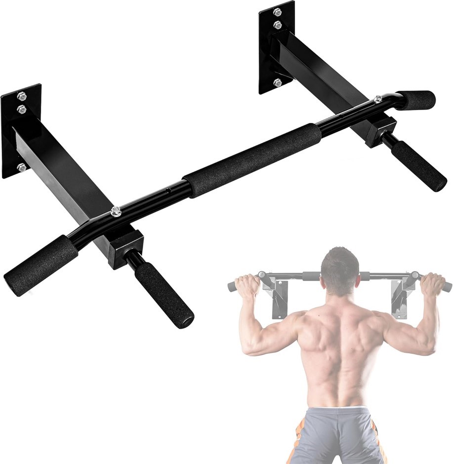 YES4ALL Heavy Duty Wall Mounted Pull Up Bar – Multi-Grip Ceiling Strength/J