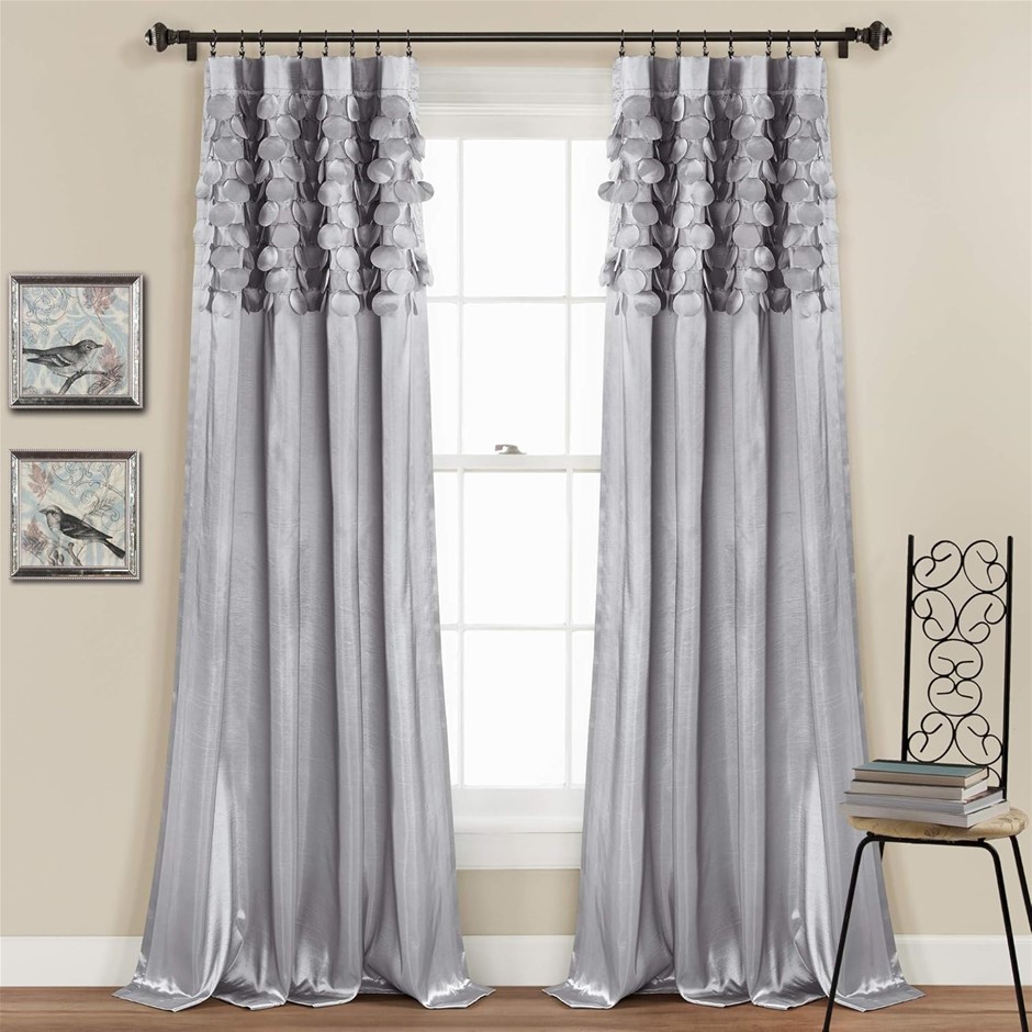 2 X LUSH DECOR Circle Dream Window Curtains Panel Set For Living, Dining Ro