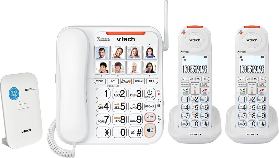 VTECH CareLine Corded-Cordless Bundle - NBN Ready Phone System - Corded des