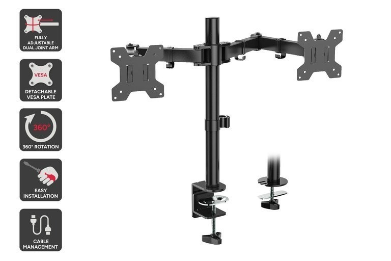 KOGAN Articulating Dual Monitor Arm for 17"- 32" Monitors.