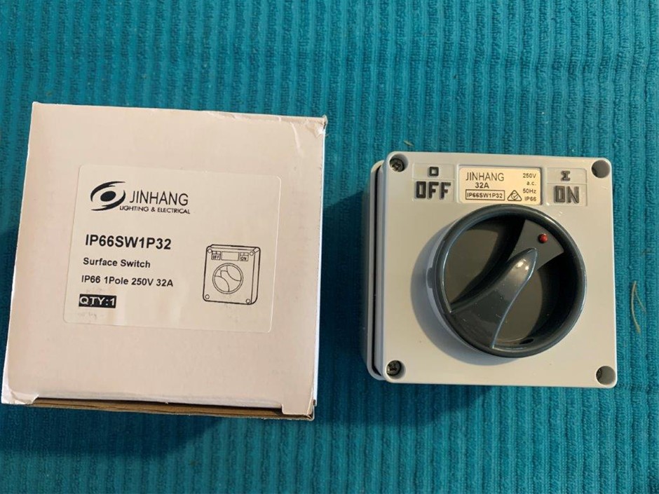 New in Box Jinhang Weatherproof Switch, IP66, 1 Pole - Quantity 5