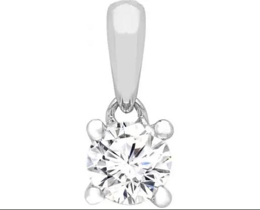 9k White Gold 0.10ct Hi I1 Diamond Claw Pendant