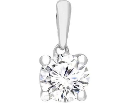 9K WHITE GOLD 0.50ct HI I1 DIAMOND CLAW PENDANT
