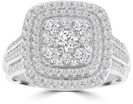 18K WHITE GOLD 1CT HI I1 DIAMOND RING