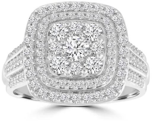 18K WHITE GOLD 1CT HI I1 DIAMOND RING