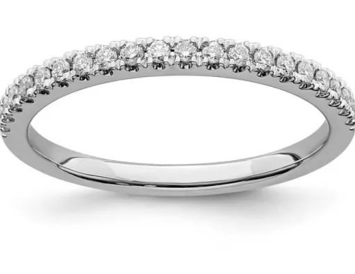 9K WHITE GOLD 0.20ct F VS LAB DIAMOND BAND RING