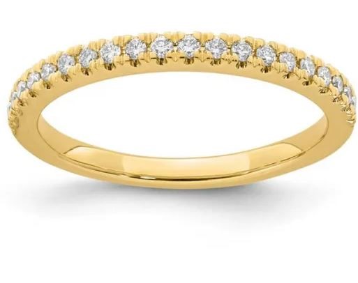 9K YELLOW GOLD 0.20ct F VS LAB DIAMOND BAND RING