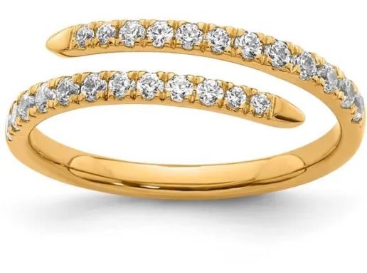 9K YELLOW GOLD 0.40ct F VS LAB DIAMOND SPIRAL RING