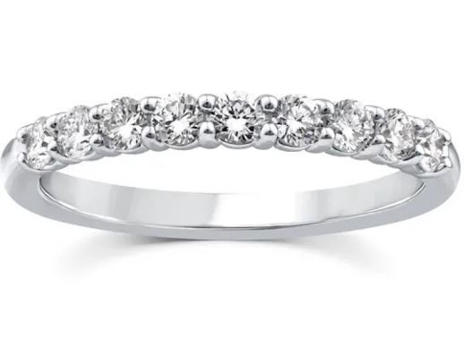 9K WHITE GOLD 0.50ct F VS LAB DIAMOND RND ANNIVERSARYY BAND