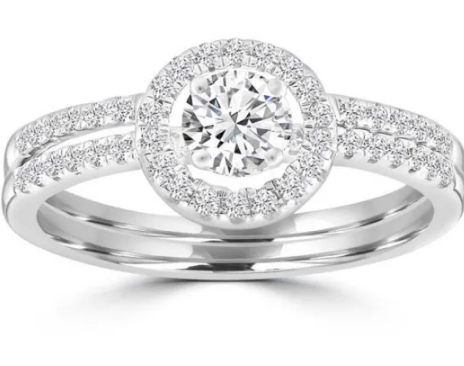 9K WHITE GOLD 0.60CT HI I1 DIAMOND RING ENHANC SET