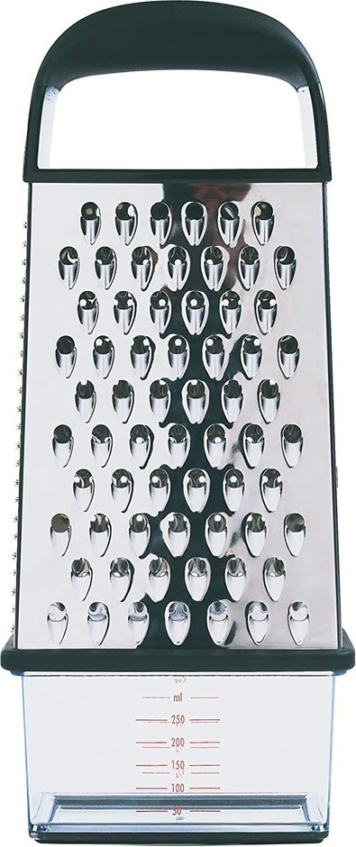 OXO Good Grips Box Grater, Catches and Stores Grated Bits, Nonslip Base, 10