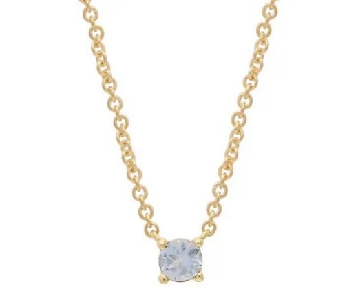 9K YELLOW GOLD AQUAMARINE CLAW NECKLACE 40-45cm