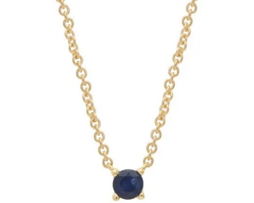 9k Yellow Gold Sapphire Claw Necklace 40-45cm