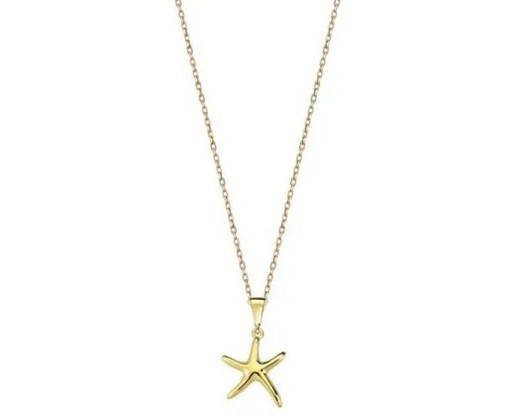 9k Yellow Gold Starfish Necklace 40-45cm