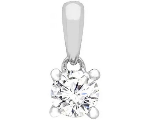 9k White Gold 0.10ct Hi I1 Diamond Claw Pendant