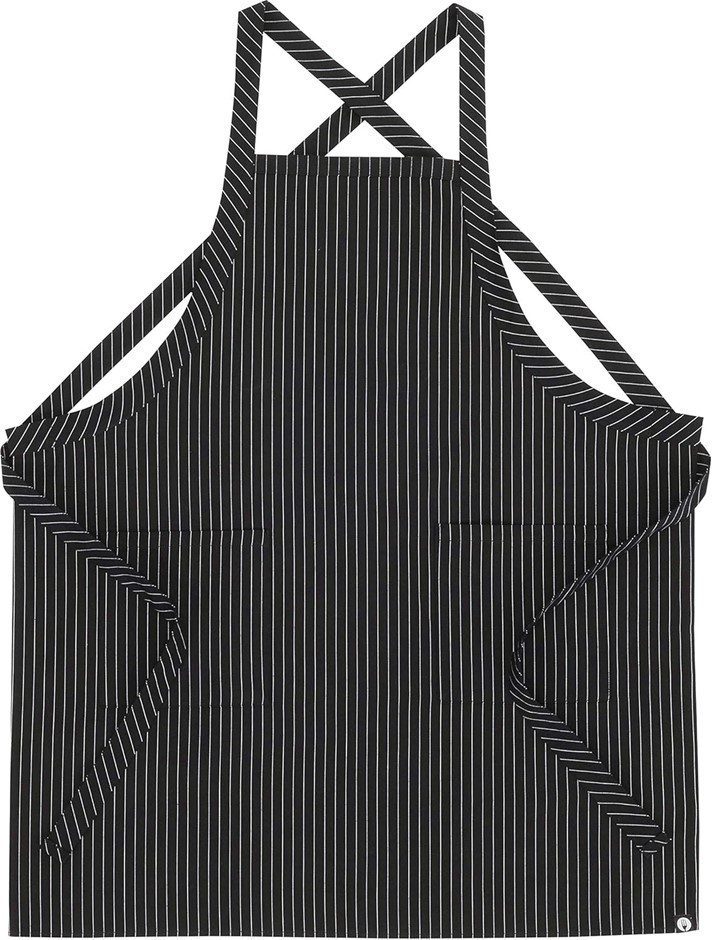 CHEF WORKS Cross-Back Bib Apron White Pinstripe (F35-BWP-0)