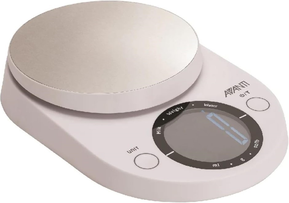 AVANTI Large Display Digital Kitchen Scale, White.