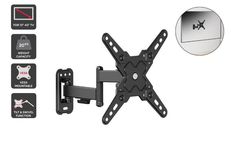 KOGAN Full Motion Adjustable Wall Mount For 13" - 43" TVs. Buyers Note - D