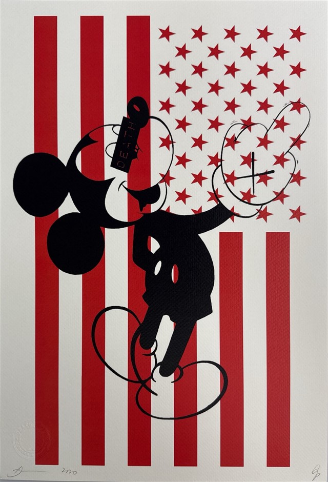 Death NYC Signed Street Art Print "Micky/Flag Style" Artist Proof