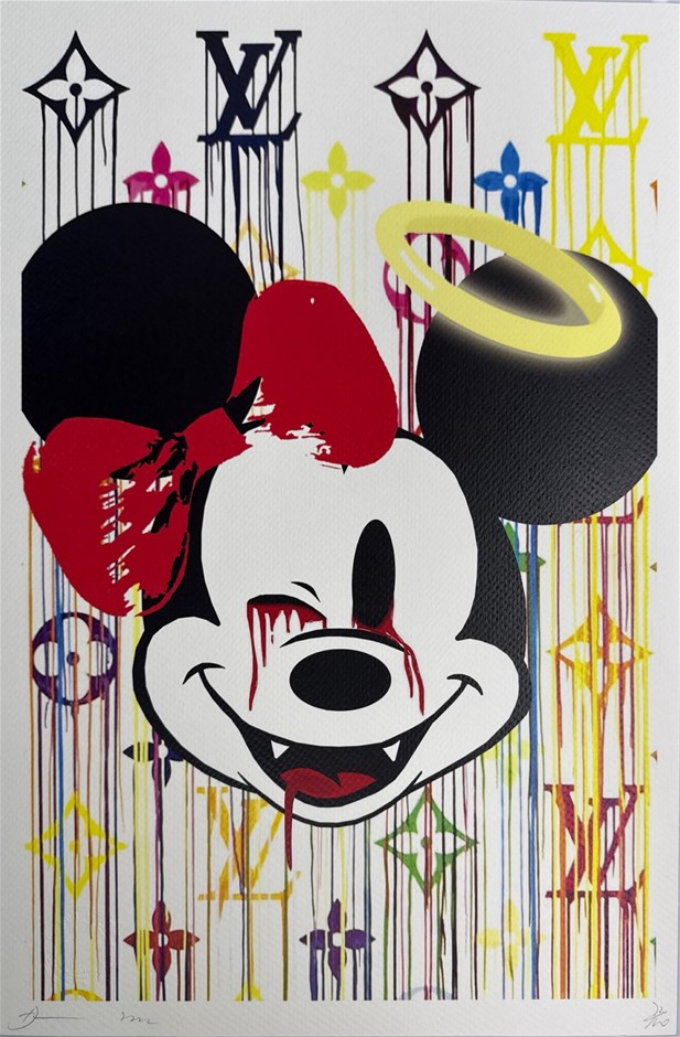 Death NYC Signed Street Art Print "Mickey/LV Style" Limited Edition