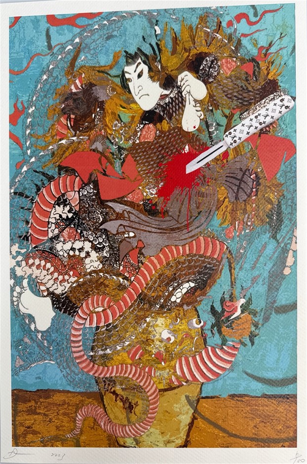 Death NYC Signed Street Art Print "Samari/LV Style" Limited Edition