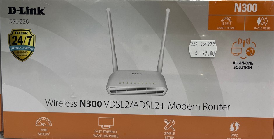 D-LINK Wireless N300 VDSL2/ADSL2+ Modem Router