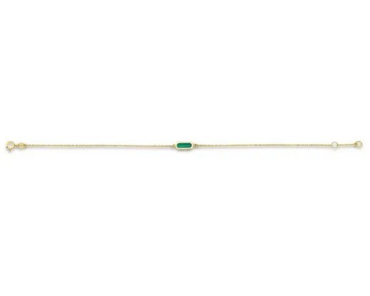 9K Yellow Gold MALACHITE BRACELET 17-19cm