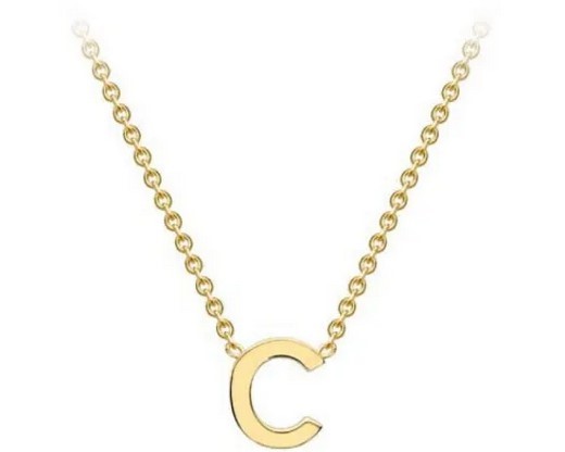 #1 9K YELLOW GOLD INITIAL 'C' NECKLACE 38+5cm
