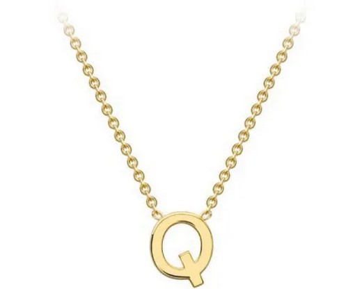 #1 9K YELLOW GOLD INITIAL 'Q' NECKLACE 38+5cm
