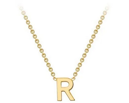 #1 9K YELLOW GOLD INITIAL 'R' NECKLACE 38+5cm