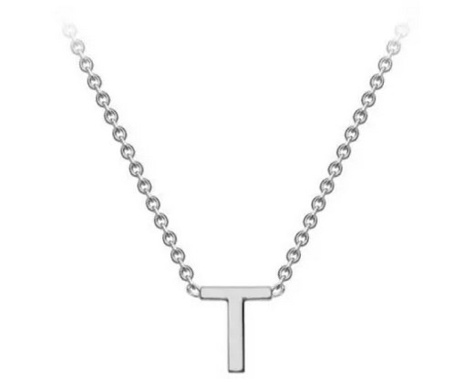 #1 9K WHITE GOLD INITIAL 'T' NECKLACE 38+5cm
