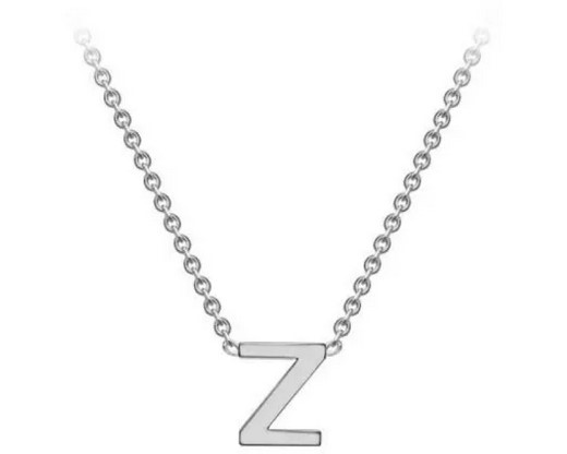 #1 9K WHITE GOLD INITIAL 'Z' NECKLACE 38+5cm