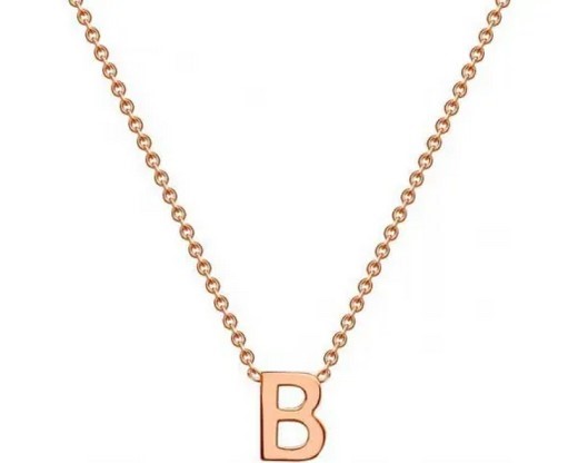 #1A 9K ROSE GOLD INITIAL 'B' NECKLACE 38+5cm