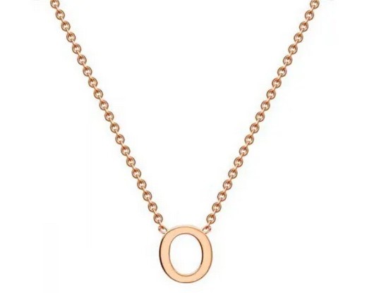 #1A 9K ROSE GOLD INITIAL 'O' NECKLACE 38+5cm